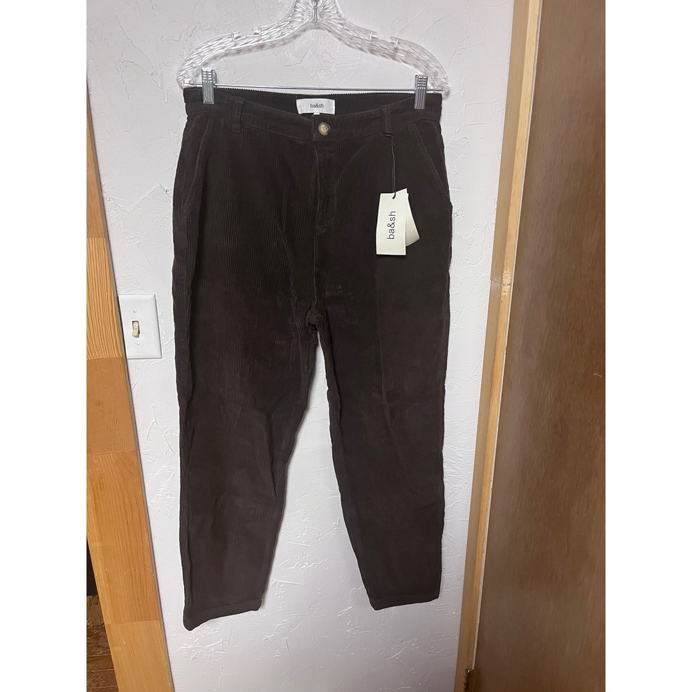 ba&sh Brown Corduroy High‎ Waisted Trousers Pants Size 3/Large